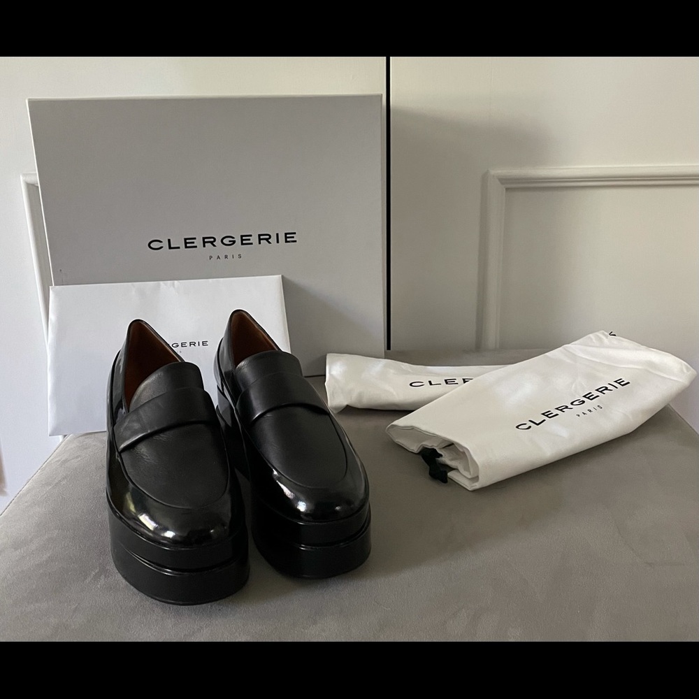 Clergerie Black Patent Platform Lynn Loafers